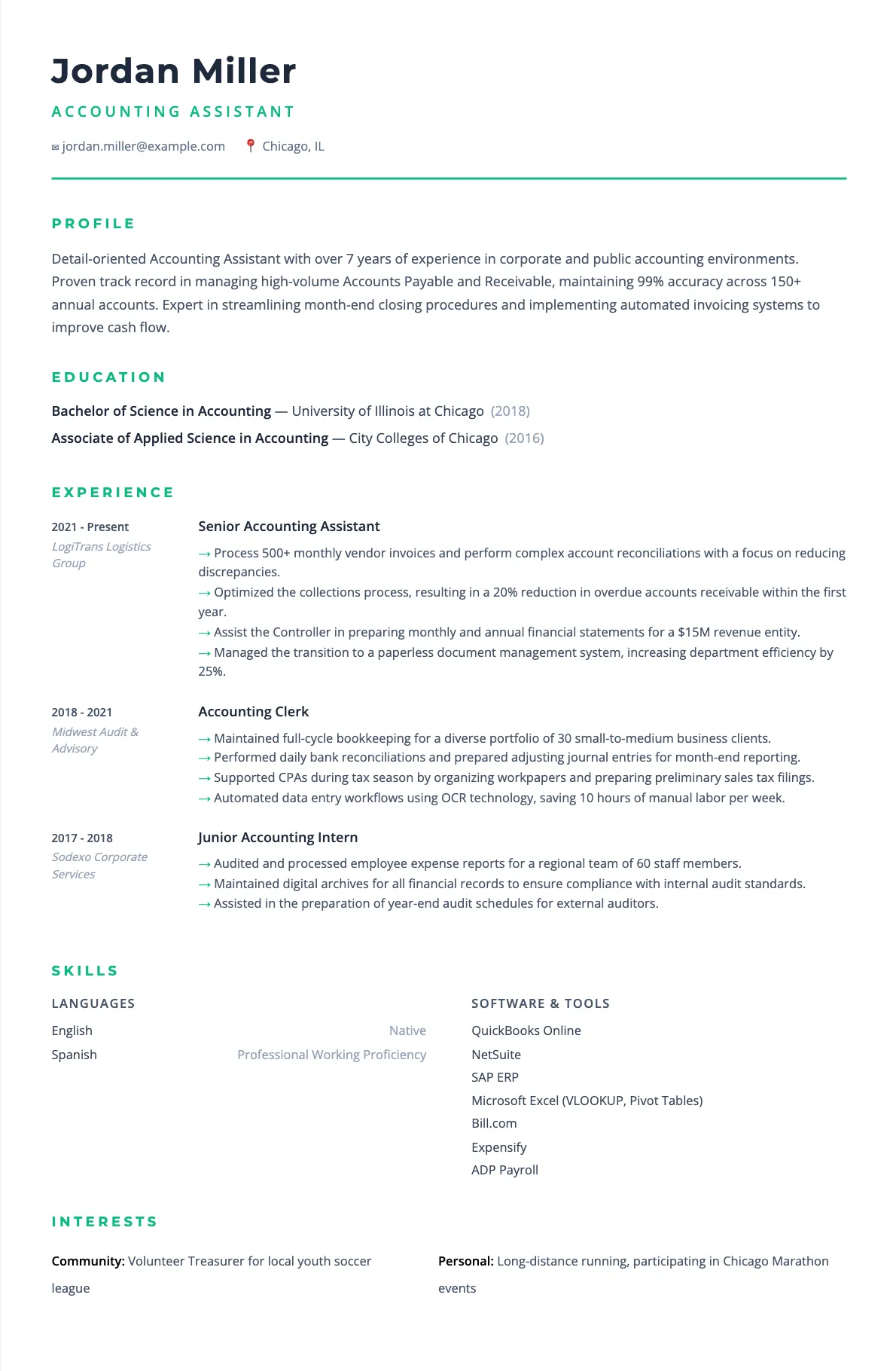 Accounting Assistant Resume: 2026 Guide and Fictional Example