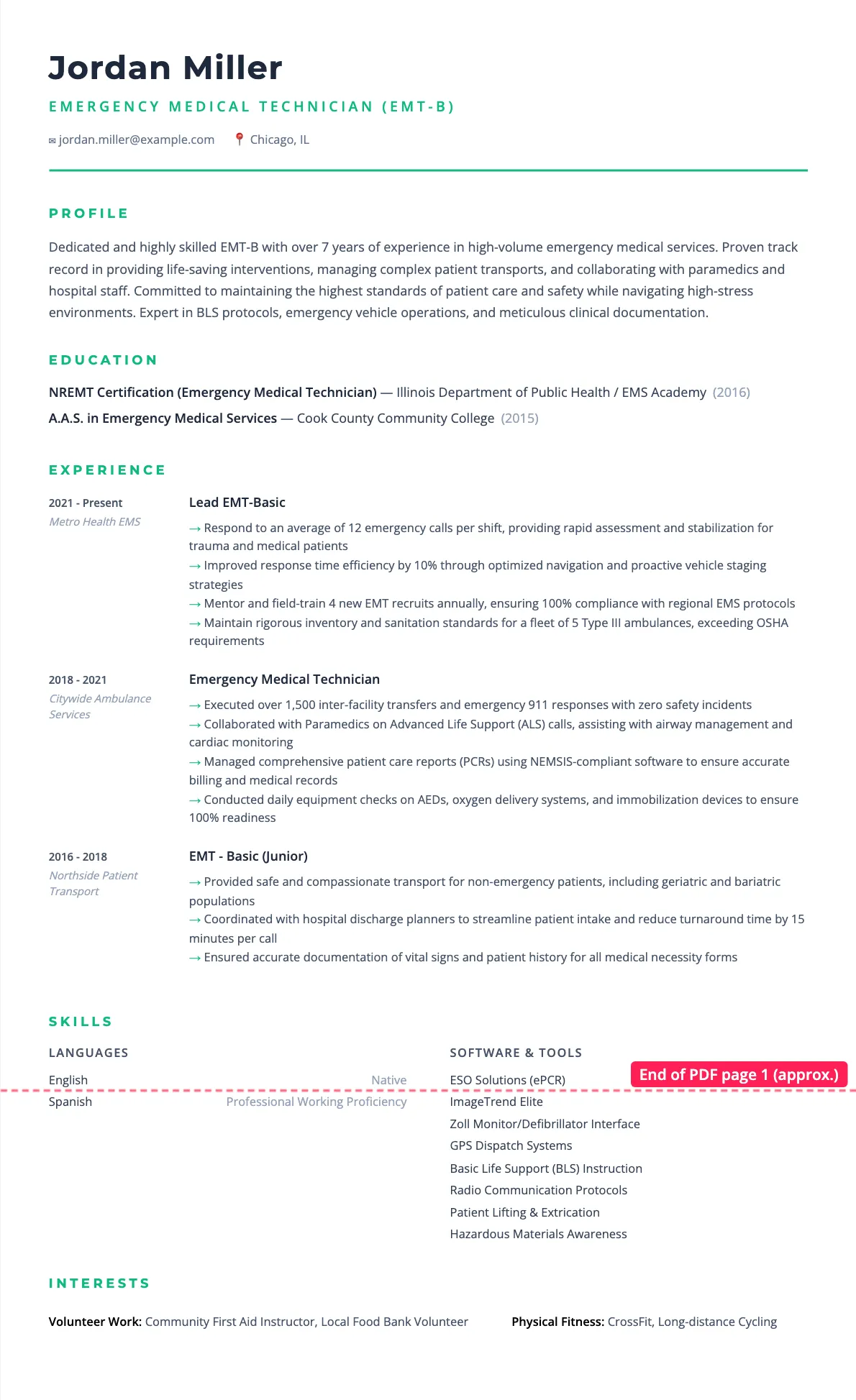 EMT Resume Example: Professional Guide for 2026