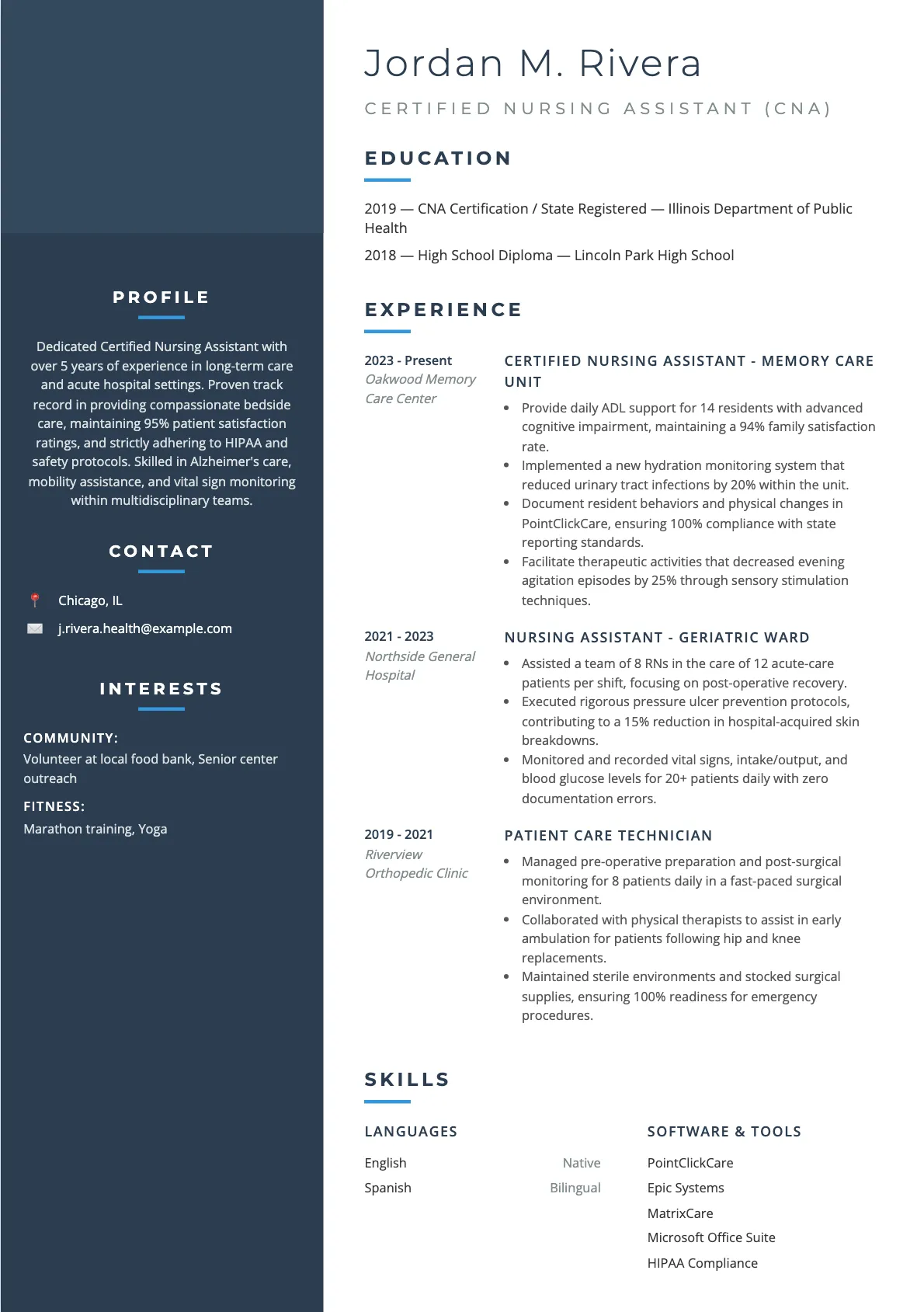 Nursing Assistant Resume Example and Writing Guide