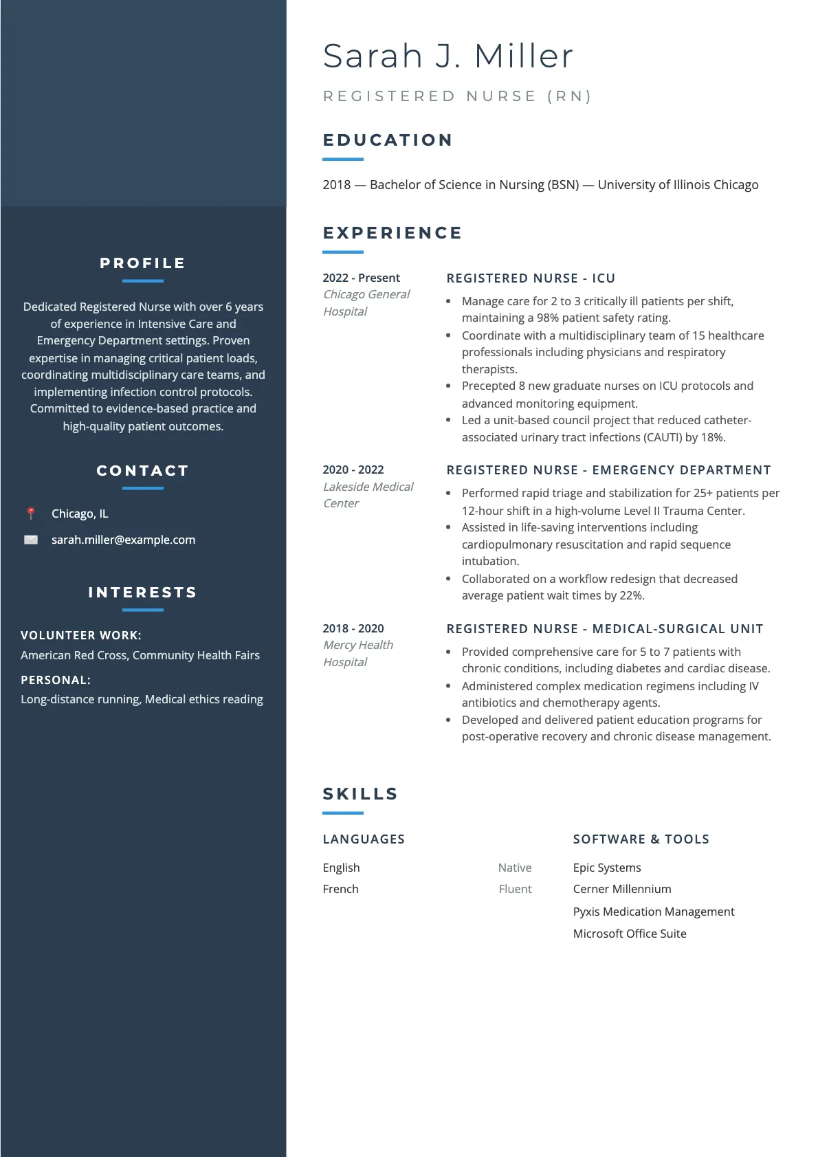 Registered Nurse Resume Example and Writing Guide 2026