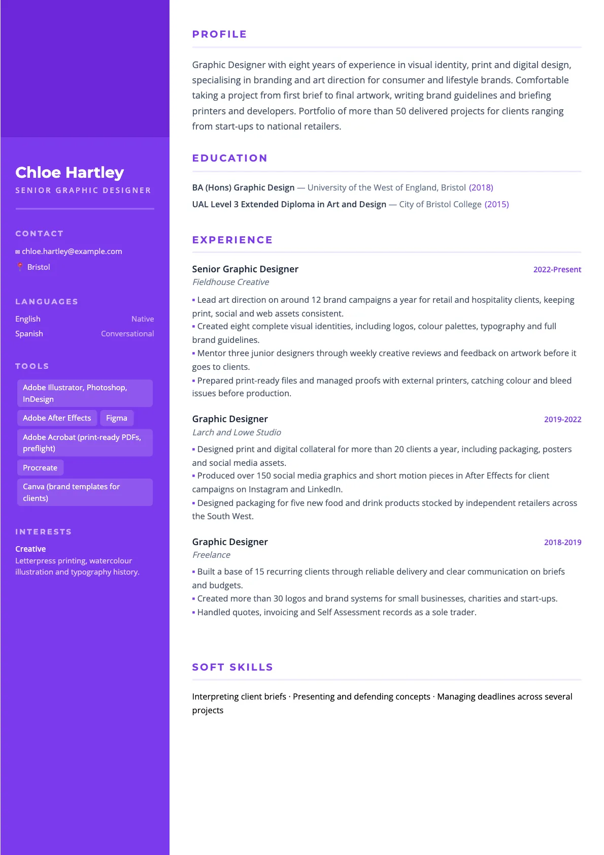 Visual Design Cv Graphic Designer CV Example and UK Guide | CV Boost